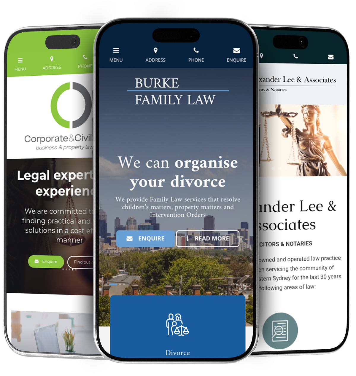 Legal website built and easy to used on mobile devices