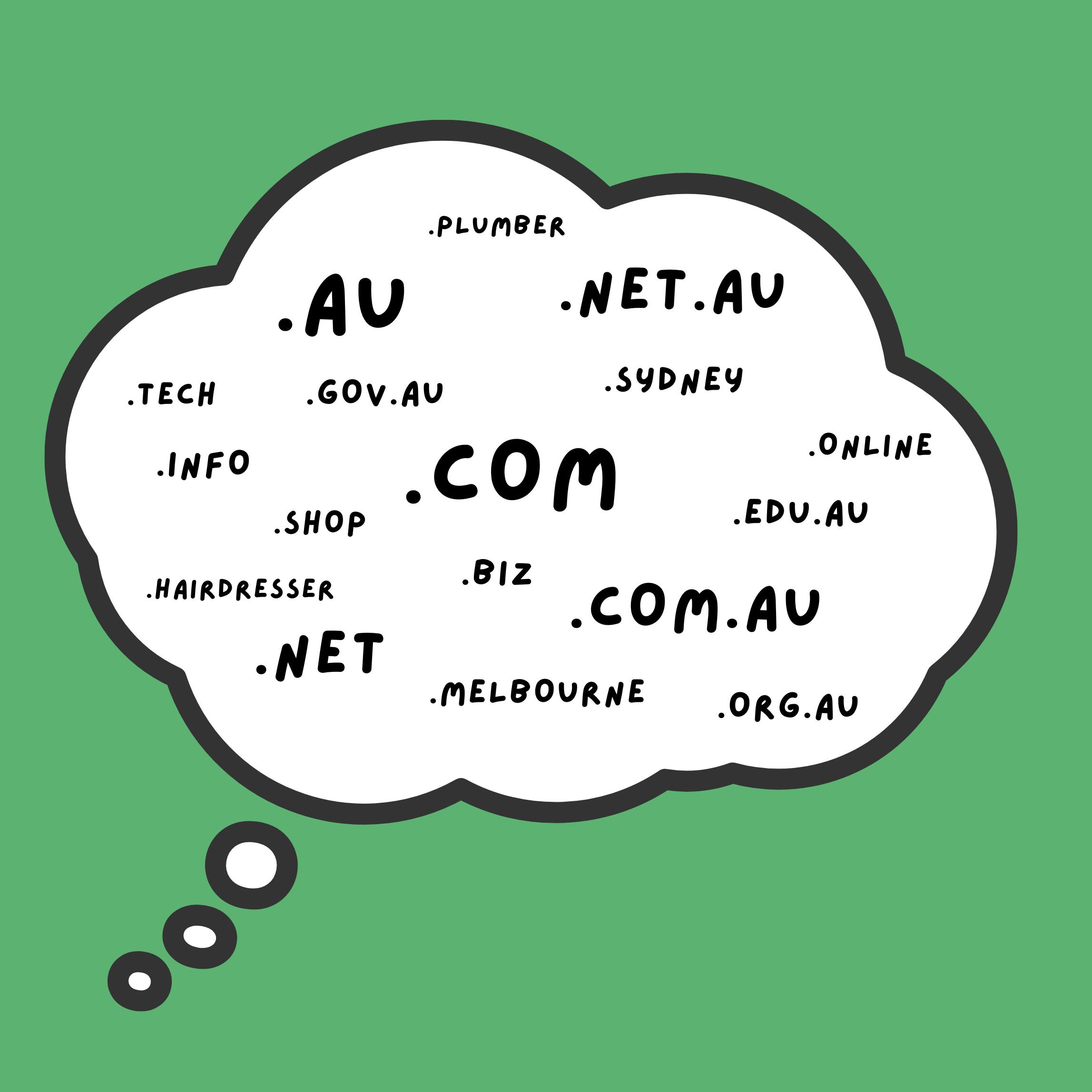 Image showing all the different domain space examples 
