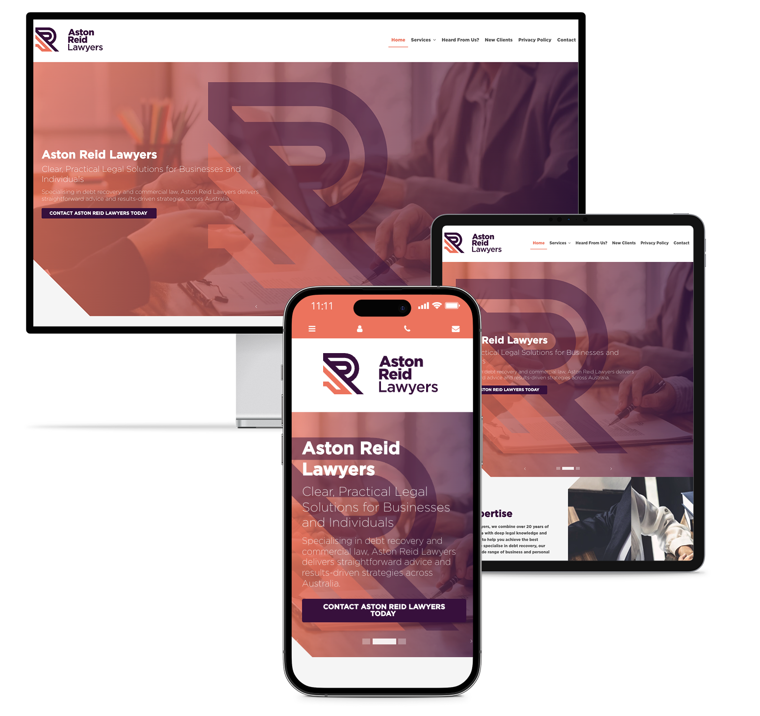 Legal website optimised for all screens